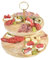 Alzatina per Aperitivo, Frutta o Dolci - Piatto da Portata a 2 Ripiani in Bambù - Set da Portata e Tagliere