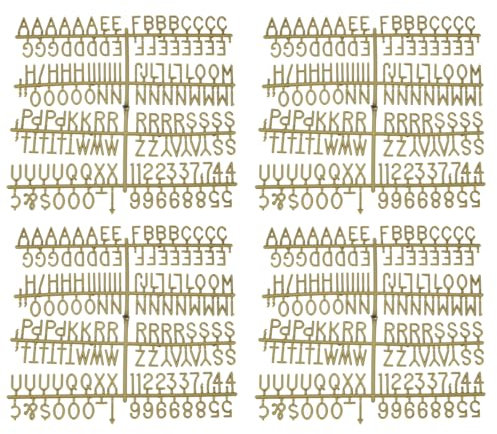 PATIKIL Letras de Tablero de Letras de 3/4 de Pulgada, 7 Piezas 1029 Letras de Fieltro para Tableros de Letras Universales para Tablero de Mensajes de Plástico Cambiable, Bronce