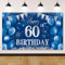60. Geburtstag Banner Blau, Geburtstagsbanner 60, Geburtstagsdeko für Männer & Frauen, 60 Geburtstag Hintergrund Banner für 60 Party Geburtstagsdeko, 180 * 110 CM