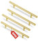 GIDWRIY 15 Stück Schrank Türgriffe für Küchenschränke Gold 128 mm, Schrankgriffe Edelstahl Stangengriff, Schubladen Griffe Badezimmerschrank, Küchengriffe, Möbelgriffe Lochabstand, Cabinet Handle