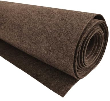 Bastelfilz 1m waschbar Meterware Filz 90cm breit, 3mm stark Dekofilz Filzstoff Farbwahl uni & meliert, Farbe:braun meliert