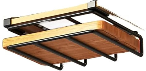 Kitchen Hanging Chopping Board nizer Rack Under Cupboard Paper Towel and Rags Hanger Cutting Board and Pot Cover Holder Storage Shelf Space saving Solution for Your Kitchen (Single Layer)
