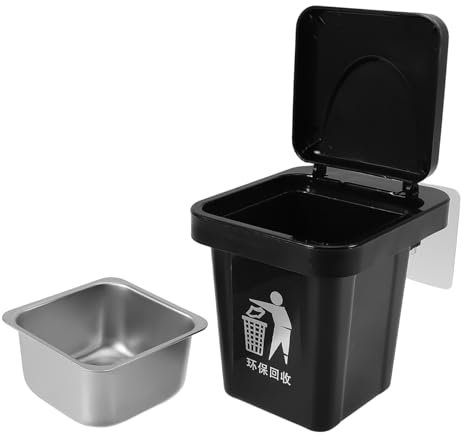 YOSADIER Poubelle De Voiture Compacte Avec Couvercle Mini Poubelle Murale Pour Cuisine Ou Bureau Bac à Déchets Plastique