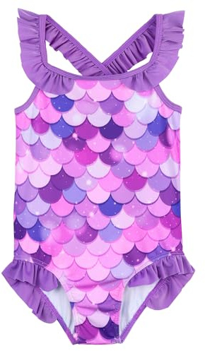 XFGIRLS Maillot De Bain Fille UPF50+ Résistant Aux UV Séchage Rapide Mignon Design d'impression pour 6 Mois à 6 Ans Plage/Piscine