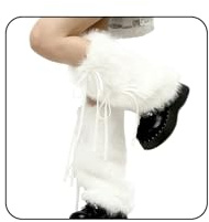 FloralGrace Faux Fur Fuzzy Leg Warmers Ladies Warm Fuzzy Boot Cuffs Leg Warmers For Party