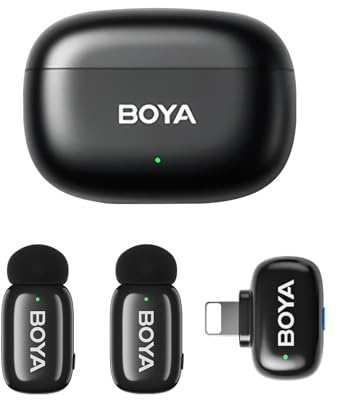 Tomvorks Mini Microfono Wireless 2.4G, Microfono con Cancellazione del Rumore per Telefono, Morsetto/supporto per Voce AI, Streaming Live, Interviste