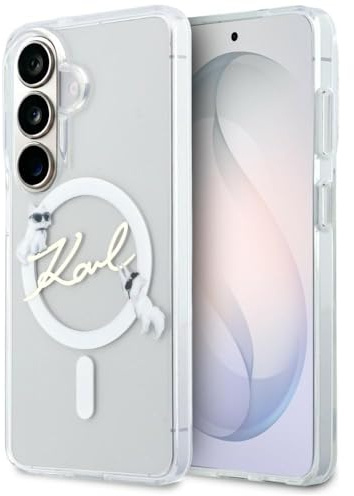 CG MOBILE Karl Lagerfeld IML KC Script kompatibel mit MagSafe Hülle für Samsung Galaxy S26 (Transparent)
