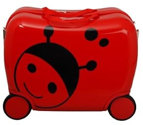 SESCO Kinderkoffer zum Draufsitzen 16 Liter Stauraum (Marienkäfer)