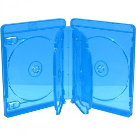 MediaRange Blu-ray 6er Hüllen, 22 mm, Maschinen-Pack-Qualität, Blau, Transparent, 10 Stück