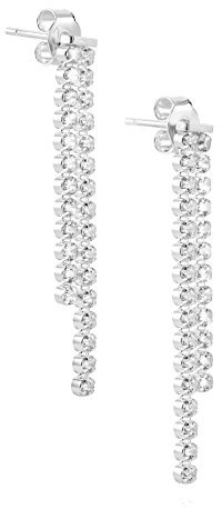 Damen Damenohrringe Silber 925 Glitzer hängend Geschenkverpackung Hochzeitsschmuck