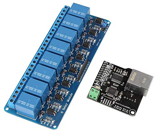 Walfront 1 Stück Netzwerk Ethernet Relaisteuerungssteuerung Modul Board LAN WAN Netzwerk WEB Server mit RJ45 Schnittstelle + 8 Kanal Relais für Smart Home Fernbedienung