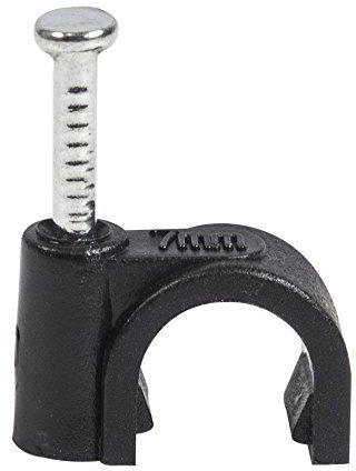QualGear CC7-B-100-P 7 mm Cable Clips - Black (Pack of 100)