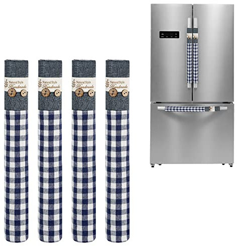 Ibnotuiy 4PCS Refrigerator Door Handle Covers Soft Fridge Microwave Dishwasher Door Cloth Protector for Home and Office Use (Blue)