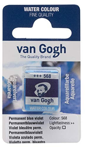 Van Gogh Peinture aquarelle, demi godets, Violet bleu Violet permanent 568