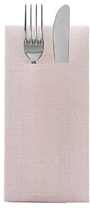 Sovie HORECA Airlaid-Besteckserviette MAILAND 40x40 cm - hochwertige Bestecktasche extrem saugstark und stoffähnlich ideal für Hochzeit & Partys - Leinenstruktur -100 Stück (Hellbraun)