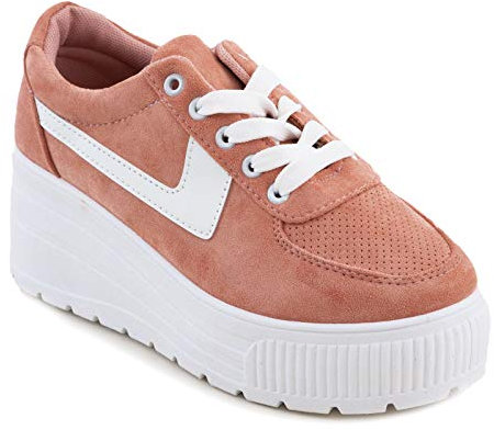 Toocool - Sneakers Donna Scarpe Ginnastica Eco Pelle Zeppa Platform Stringate P9XX0058-7 [40,Rosa]
