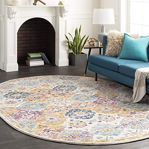 Livabliss Sicily Vintage - Area s Living Room 200x274 cm, Dining Floor, Kitchen, Traditional Multicoloured Boho, Easy Care Pile, Bohemian Large, Mustard, Orange, Burgundy