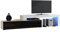 Erweiterbar TV Schrank Lowboard Fernsehtisch 148cm-280cm - Hochglanz Türen - LED (Weiß Matt + Schwarz Hochglanz), M148