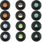 Coolty 12 Stück Retro Vinyl Schallplatten Untersetzer, Rutschfeste Tasse Matte, Isolierte Kaffee Getränke Untersetzer für Tassen Tisch Bar Glas Gläser, 10 * 10 * 0.2cm (Stil C)