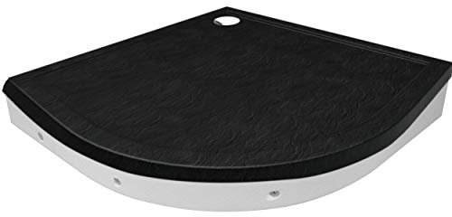 Receveur de douche effet pierre noir - Receveur de douche Black Stone DIN 51097A (90 x 90 x 4,5/17 R55)