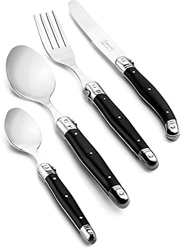 Laguiole Style de Vie Besteckset Premium Line, 24-teilig, Schwarz, neues Modell