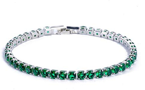 CXWK Braccialetti da Tennis cubici da 4 mm Braccialetto da Sposa in Cristallo con Catena ghiacciata per Donna Braccialetto Color Argento Dorato