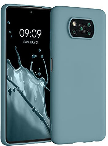 kwmobile Funda para Xiaomi Poco X3 NFC/Poco X3 Pro Carcasa - Ultrafina de TPU y Silicona con Bordes elevados anticaídas - Noche ártica