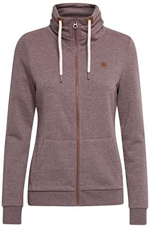 OXMO OXVicky Sweat Zip-Jacke Damen Sweatjacke Hoodie mit Tubekragen, Größe:S, Farbe:SPARROW M (7957101)