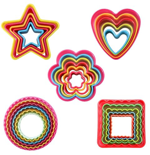 Lowats Keks Ausstechform 27 Stück Plätzchen Ausstecher Kunststoff Ausstechformen Set Fondant Ausstecher Cookie Fondant Plätzchen Ausstecher Kunststoff Keksausstecher Ausstechformen Ausstecher Set