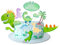 OMIGA Dinosaurier Kuchen Topper Dinosaurier Geburtstag Deko Kuchendeko Geburtstag Junge Mit Kleber und Holzstock für Kindergeburtstagstorte Dinosaurier Thema Party Deko