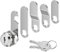 VOCIBO® Serrure pour boîte aux lettres de 16 mm, livré avec 5 plaques de serrure différentes, serrure d'armoire, serrure de meuble, serrure de casier, serrure à levier pour boîtes aux lettres