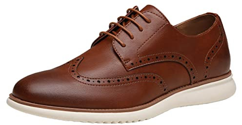 Jousen Herren Anzugschuhe Oxfords Casual Retro Klassisch Bequem Formal Derby Business Kleid Schuhe für Männer, Amy9007-oxblood, 46 EU