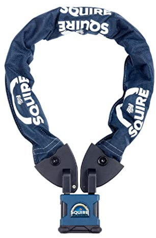 Squire Locks Stronghold IC/850: Keyed Integrated Chain Lock with Hardened Alloy Steel, 850mm Length, Restricted Section Key System, and Sold Secure Bicycle Diamond Approved