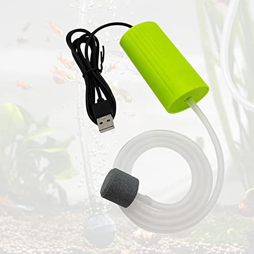 YEKUYEKU USB Aquarium Luftpumpe, Fisch Tank Luftpumpe, Mini Luftpumpe, Portable Ultra Silent Fish Tank Luftpumpe (Grün)