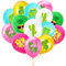 Hawaiian Tropical Balloons, 18 PCS Party Pineapple Flamingo Cactus Palm Leaves Printed Latex Balloons for Summer Birthday Beach Swimming Party(12 inch)