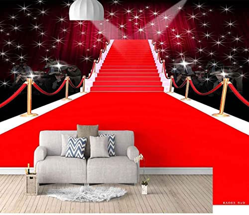 Stickers Muraux 3D Décalcomanies Tapis Rouge De Noel Fond Chambre Autocollant Mural Décalcomanie Décor À La Maison Art Mural Papier Peint Peler Et Coller Amovible Sa 300 (largeur) x 210 (hauteur) cm