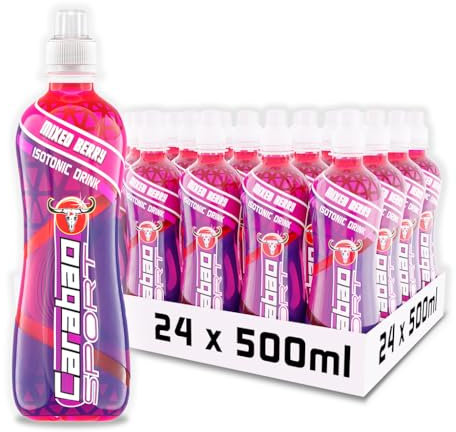 Carabao Sport Energy Drink Mixed Berry, 24 x 500ml Bottles Case, Isotonic, Electrolytes, No Aspartame, B Vitamins B6 B12, Sports Drink, Hydration, Performance, Fruit Flavour, Bulk Crates, Multipack