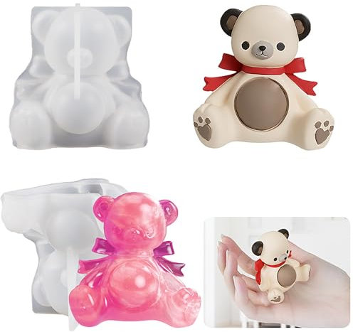 3D-Gießformen aus Kunstharz mit Bär und Tier, Silikonform für Kerzenherstellung und Heimdekoration