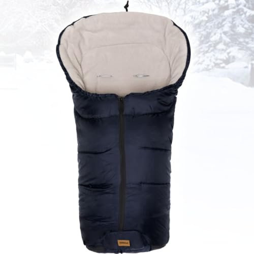 Fillikid Winterfußsack Eco für Buggy Kinderwagen Jogger Universal Fußsack (Marine/GRAU)