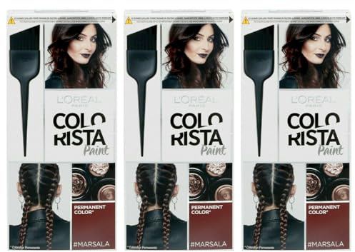 3x L'Oréal Paris Colovista Permanent Paint # Marsala dauerhafte Haarfarbe (3er Pack)