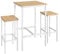 VASAGLE Bar Table and Chairs Set, Square Bar Table with 2 Bar Stools, Dining Pub Bar Table Set for 2, Space Saving for Kitchen Breakfast, Living Room, Party Room, Golden Oak and Cloud White