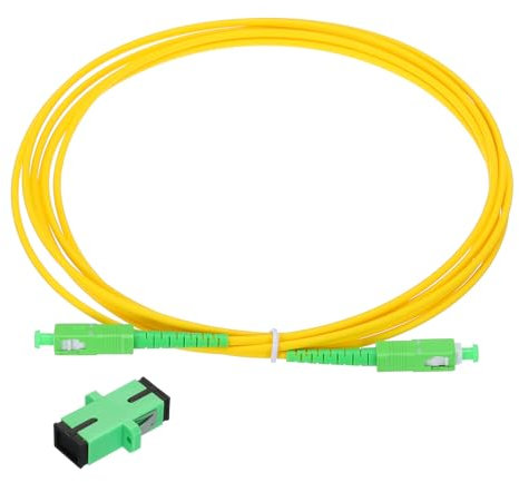sourcing map 1Pcs 9.8Ft SC/APC to SC/APC Fiber Optic Patch Cable Single Mode Simplex Cable with SC/APC Coupler LSZH Jumper Fiber Optical for Network Transceiver Instrumentation,OS2 Grade