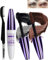 Mascara Nero e Marrone in fibra di Seta 5D-2 Colori Mascara Spesso Volumizzante E Allungante,Set di Mascara Colorato Waterproof Lunga Durata Con Pennello Per Ciglia,Creando Un Glamour Trucco Occhi-1+2