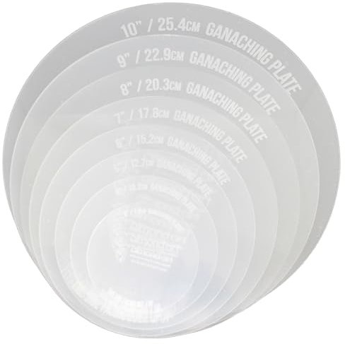 Generic Round Acrylic Ganaching Plates - Set of 2 - for Buttercream and Ganache (5½ inch / 14cm)