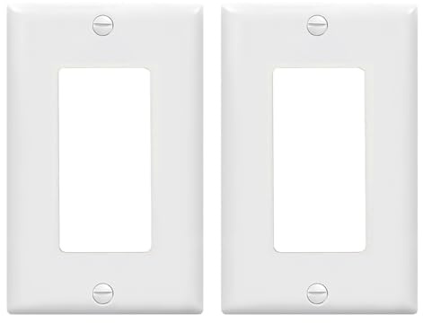 Light Switch GFCI Device Wallplate, Rocker Wall Plate Cover,Light Switch Cover,Standard Size 1-Gang 4.50 x 2.76,Smooth Face,Unbreakable Polycarbonate Thermoplastic,UL Listed,2-Pack