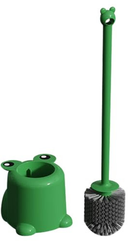 PATKAW Frosch-Toilettenbürsten- Und Halter-Set Niedliche Tier-Toilettenschüssel-Reinigungsbürste Toilettenschrubber-Bürste Badezimmer-Schüsselbürsten-Set Für Die Gründliche Reinigung des