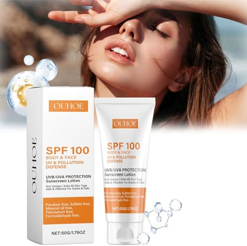 Sunscreen SPF 100, Sonnencreme LSF 100, Sunscreen Lotion mit UVA/UVB-Schutz, LSF 100+ Sonnencreme, Sonnenlotion Mit UVA/UVB-Schutz, Feuchtigkeitsspendende Anti-Aging Sonnencreme 50g (1PC)