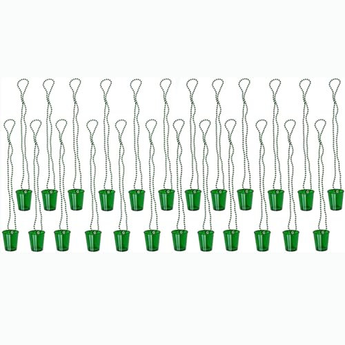 Nchdewui 24 Pcs Beaded Bridal Shot Glass, Hen Do Shot Glasses, Team Bride Shot Glasses Cups, Plastic Shot Glass Necklace, Funny Shot Glasses for Wedding Bachelorette Party (Green)