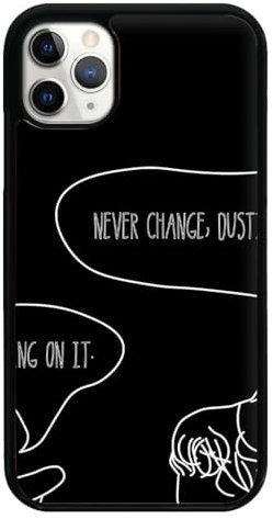Fun Cases Never Change Dustin - Eddie Munson Things Stranger Black Flexible Rubber Sides Clip-On Phone Case - iPhone 15 Plus Compatible