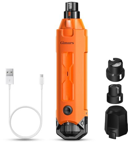 Gimars Avanzate Lima Unghie Cani 6 velocità Tagliaunghie per Cani Elettrico Tagliaunghie Unghie Cani con Luce LED Ricaricabile Lima per Unghie Cane per Animali con USB